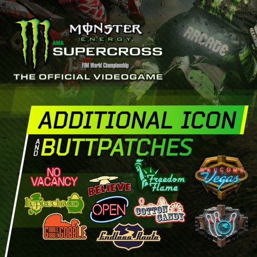 Monster Energy Supercross - Additional Icons & Buttpatches - Monster Energy Supercross - The Official Videogame PS4