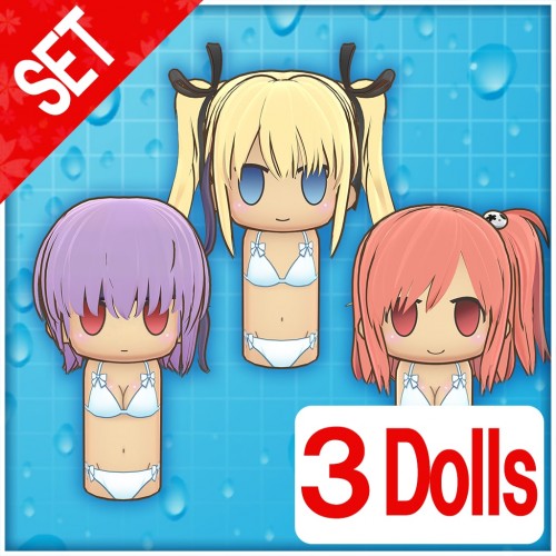 DOAX 3 Wooden Doll Set - Senran Kagura PEACH BEACH SPLASH PS4