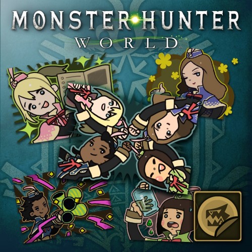 Sticker Set: Celestial Pursuit Girls - Monster Hunter: World PS4