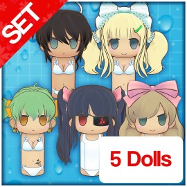 Homura's Crimson Squad Wooden Doll Set - Senran Kagura PEACH BEACH SPLASH PS4