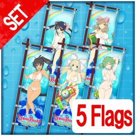 Homura's Crimson Squad Flag Set - Senran Kagura PEACH BEACH SPLASH PS4